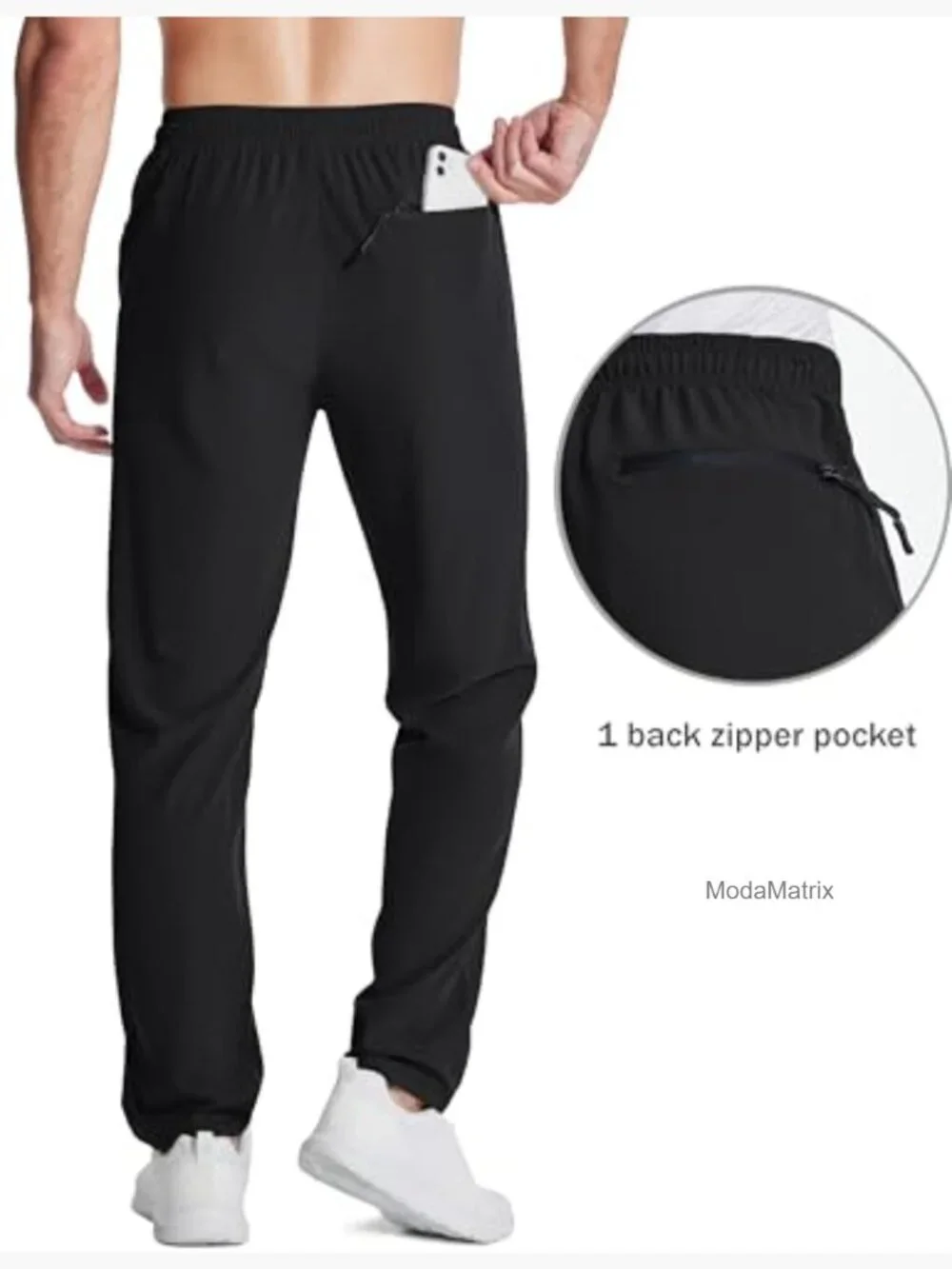 Mens Hiking Pants Lightweight Quick Dry Jogger with Zipper Pockets